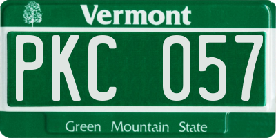 VT license plate PKC057