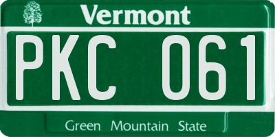 VT license plate PKC061