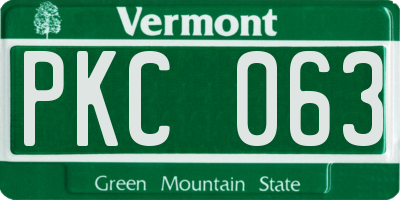 VT license plate PKC063