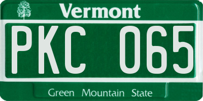 VT license plate PKC065