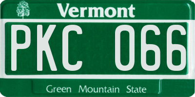 VT license plate PKC066