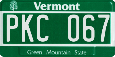 VT license plate PKC067
