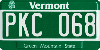 VT license plate PKC068