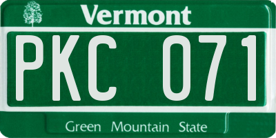 VT license plate PKC071