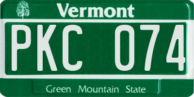 VT license plate PKC074