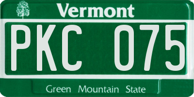 VT license plate PKC075