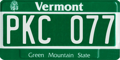VT license plate PKC077