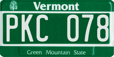 VT license plate PKC078