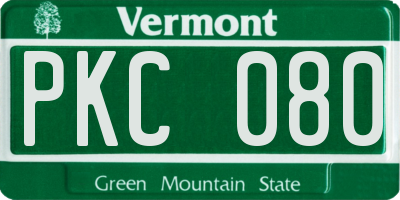 VT license plate PKC080