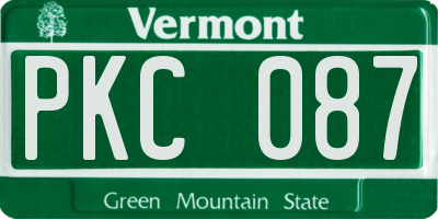 VT license plate PKC087