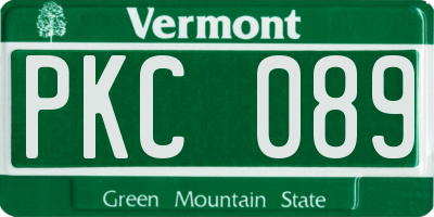 VT license plate PKC089
