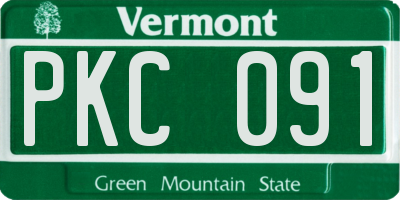 VT license plate PKC091