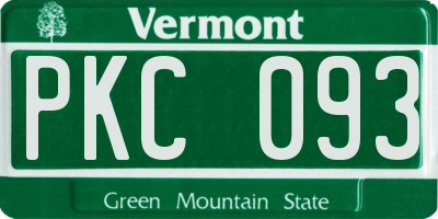 VT license plate PKC093