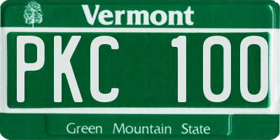 VT license plate PKC100