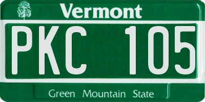 VT license plate PKC105