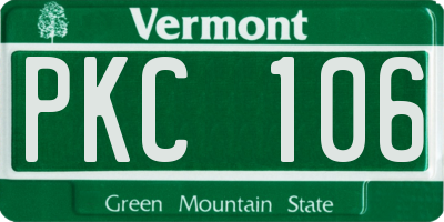 VT license plate PKC106