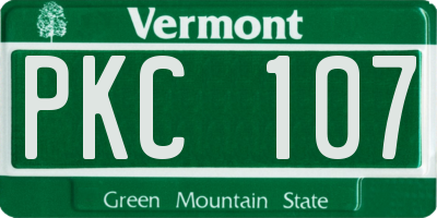 VT license plate PKC107