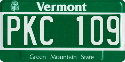 VT license plate PKC109