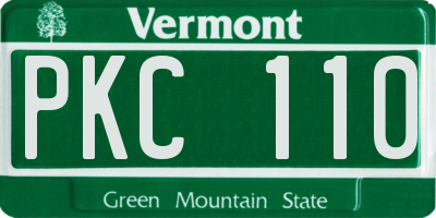 VT license plate PKC110