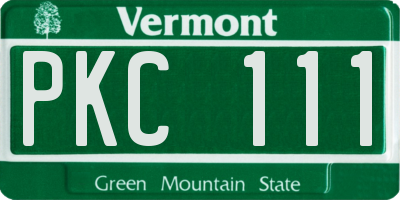 VT license plate PKC111