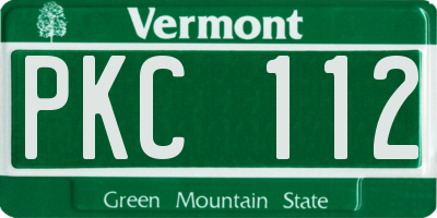 VT license plate PKC112