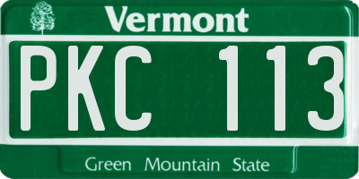 VT license plate PKC113