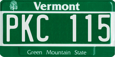 VT license plate PKC115