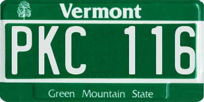 VT license plate PKC116