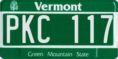 VT license plate PKC117