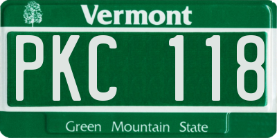 VT license plate PKC118