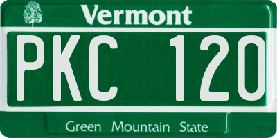 VT license plate PKC120