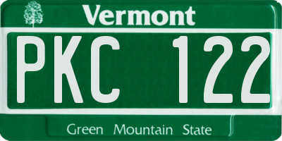 VT license plate PKC122