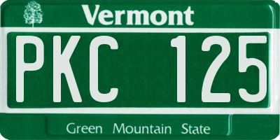VT license plate PKC125