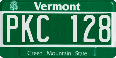 VT license plate PKC128