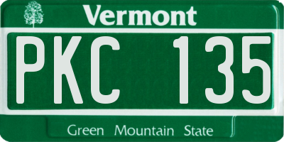VT license plate PKC135