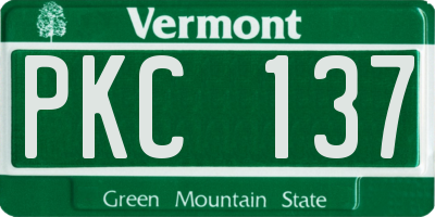 VT license plate PKC137