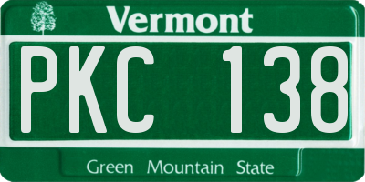 VT license plate PKC138