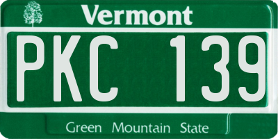 VT license plate PKC139