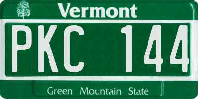 VT license plate PKC144
