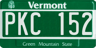 VT license plate PKC152