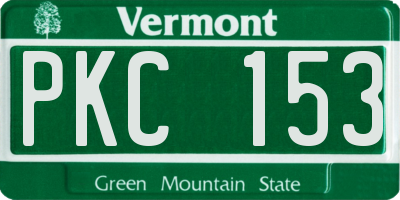 VT license plate PKC153