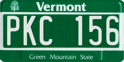VT license plate PKC156