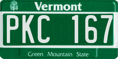 VT license plate PKC167