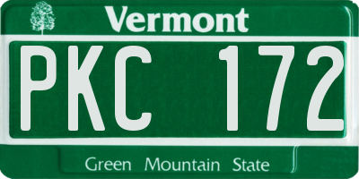VT license plate PKC172