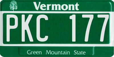 VT license plate PKC177