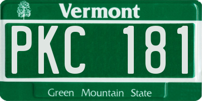 VT license plate PKC181