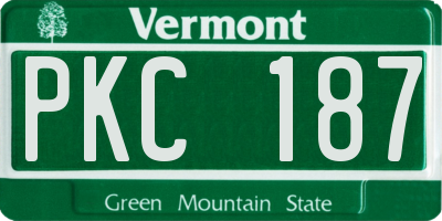 VT license plate PKC187