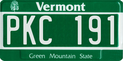 VT license plate PKC191