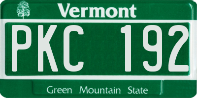 VT license plate PKC192