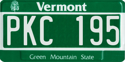 VT license plate PKC195